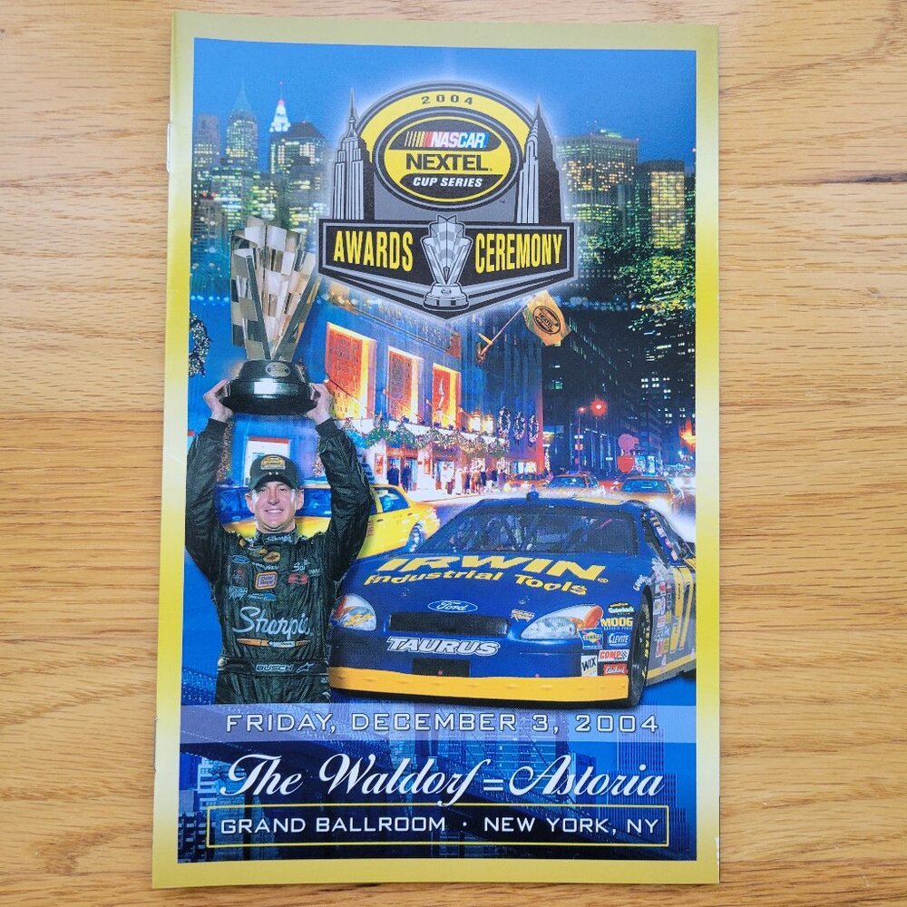 NASCAR NEXTEL CUP AWARDS CEREMONY PROGRAM 2004 KURT BUSCH
